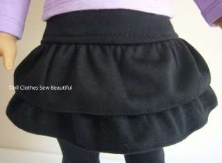 18 Inch DOLL CLOTHES Black Knit Double Tiered Mini Skirt  