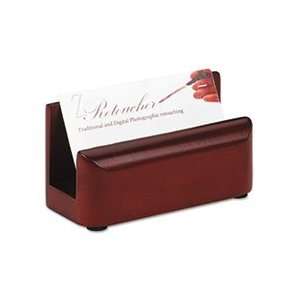 Wood Tones Business Card Holder, Capacity 50 2 1/4 x 4 Cards, Mahogany
