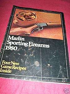 1980 Marlin Arms Firearms Gun Catalog Folder W/Recipes  