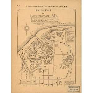  Civil War Map Battle field of Lexington, Mo., showing plan 