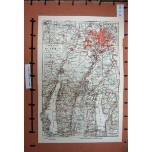  MAP MUNCHEN c1950 PLAN TOWN AMMER SEE STARNBERG