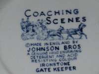 Vintage Johnson Bros Coaching Scenes Cereal Bowl VFC  