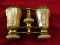   Abalone Pearl Gold Washed Brass Opera Glasses Audemair Paris  