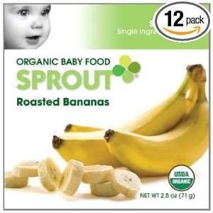Sprout Organic Baby Food, Roasted Bananas, Stage 1, 12   2.5 Ounces 