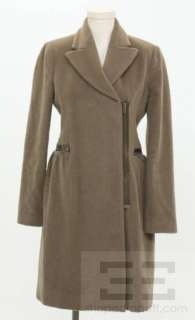 BCBG Max Azria Brown Wool & Cashmere Asymmetric Zip Coat Size XS 