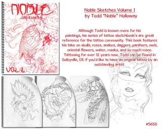 Todd Noble Holloway Volume 1 Tattoo Flash Sketch Book  