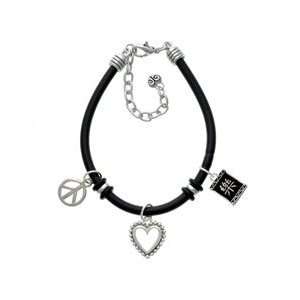     Happiness Black Peace Love Charm Bracelet Arts, Crafts & Sewing