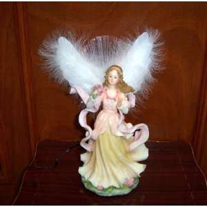   Guardian Angel Figurine with Optically Illuminated Feather Tops    12