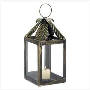  Bronze Leaf Candle Lantern