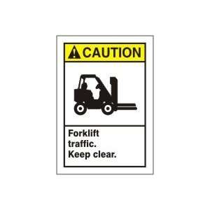   Labels FORKLIFT TRAFFIC KEEP CLEAR Adhesive Vinyl   5 pack 5 x 3 1/2