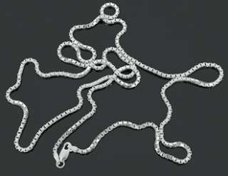 Mens Real .925 Sterling Silver 2 mm Italian Box Chain Made in Italy 