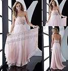 2012 Charming A Line Strapless Floor Length Beaded Chiffon Pink Long 