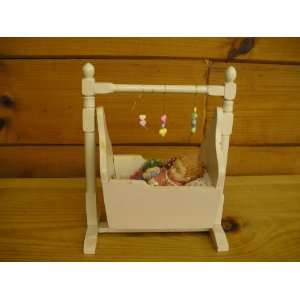  Baby Girl in Wooden Cradle (Baby 5long) (Cradle 10tall 