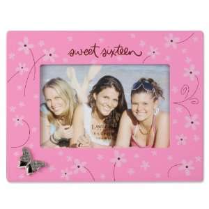   Pink Floral 4x6 Picture Frame   Sweet Sixteen Design