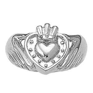  18K White Gold Claddagh Ring Jewelry