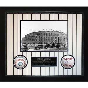  Yankee Stadium Then & Now Collage w/Yogi Berra Baseball 