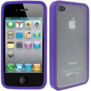   Candy Case for Apple iPhone 4   Purple Trim with Frosted See Thru Back