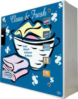 Detergent Box Vending Machine, Wall Mount Coin Op Laundry Soap Vendor 