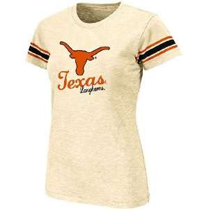  Texas Longhorns Ladies Backspin Crew Slub T Shirt   Cream 
