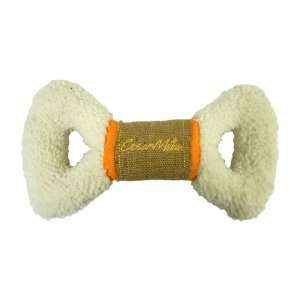   Woof Bone, Plush Tossing and Retrieving Dog Toy, Off White Pet
