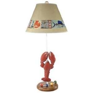  Nautical Lobster Table Lamp with Paul Brent Shade