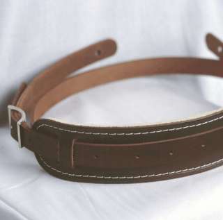 Brown Vintage Leather Guitar Strap   Custom Length  