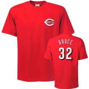  Mens Cincinnati Reds #32 Jay Bruce Name and Number Tshirt 