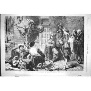  1864 Scene Tavern Brawl Men Fighting John Gilbert