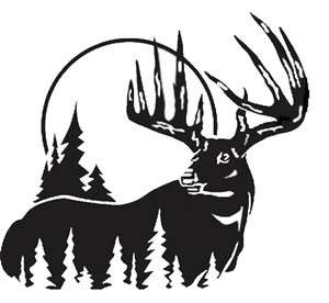 BUCK DEER HUNTING 18 wide x 16 tall DECAL STICKER ***ANY COLOR 