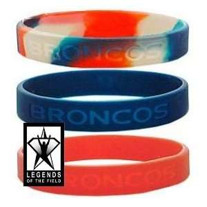 Denver Broncos Rubber Wristbands 3 Pack 
