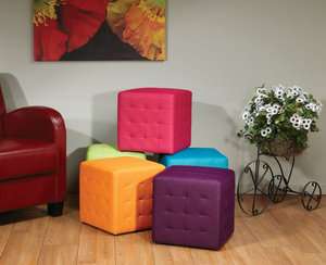   Detour Collection Weave Pattern Ottoman Footstool Side Accent Tables