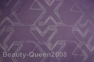 Quilted Long Jacket Coat Purple Genuine FUR Trim Hood S  