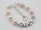 New baby girl personalised bracelet, jewellery   any name gift