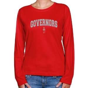 Austin Peay State Governors Ladies Red Logo Arch Classic Fit T shirt 