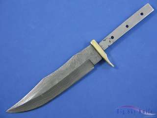 Damascus Medium Bowie Knife Making Blade Blank w/ Brass  