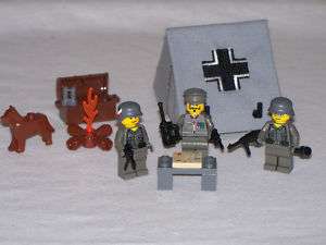 Lego WW2 German Base Camp Playset w/ 3 Minifigs  
