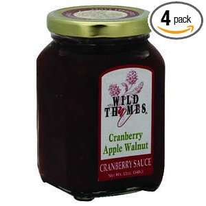 Wild Thymes Cranberry Apple Walnut Cranberry Sauce, 12 Ounce Bottles 