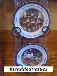 Susan Winget Christmas Story Plate Rack w 4 Plates  