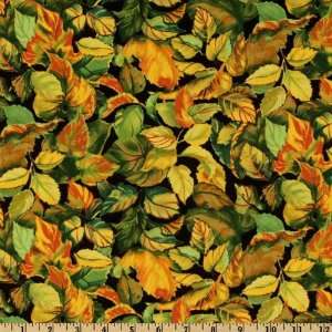  44 Wide Flowers Of The Sun Large Leaves Black Fabric By 