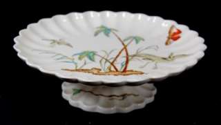 c1850 67 Copeland Cake Stand Stork Butterfly Bamboo OLD  