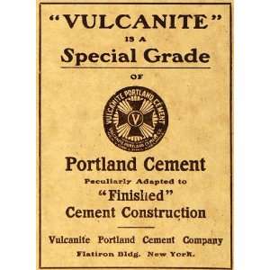 1905 Ad Vulcanite Portland Cement Special Grade Emblem Construction 