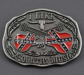 The Confederate States of America Redneck DIXIE Flag Buckle Leather 