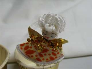 Vintage 40s Gold Nut Cup Party Favors Pipe Cleaner Angel Elf 