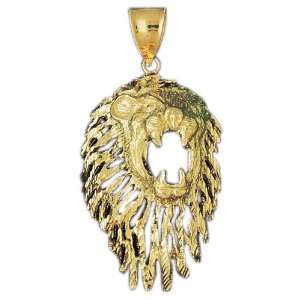   14K Gold Pendant Lion Head 25   Gram(s) CleverEve Jewelry