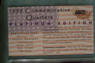 1999 Philadelphia Commemorative Platinum Quarter Set  
