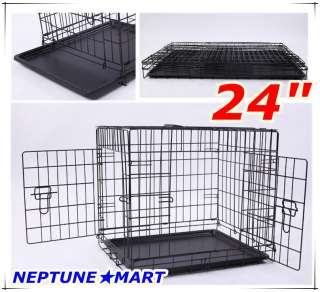 NEPTUNE』24x18x21 2 Door Folding Pet Dog Metal Crate Cage 