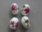 Violet Flower White 18x14mm Porcelain Beads (G124C)