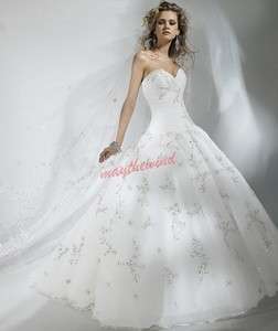   Bridal Gown Embroidery Sweetheart Princess Strapless Wedding Dress