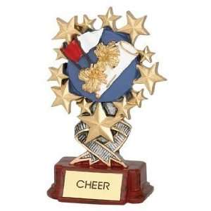  Cheerleading Trophies   6 INCH COLORFUL RESIN WITH 