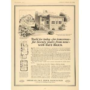  1926 Ad American Face Brick Association Exterior Design 